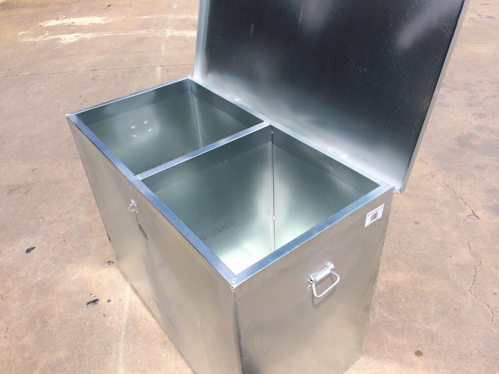 Galvanized Two-Compartment Feed Storage Bin