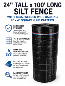 Image of item: SILT FENCE 14GA 4X4 24" x 100' ROLL